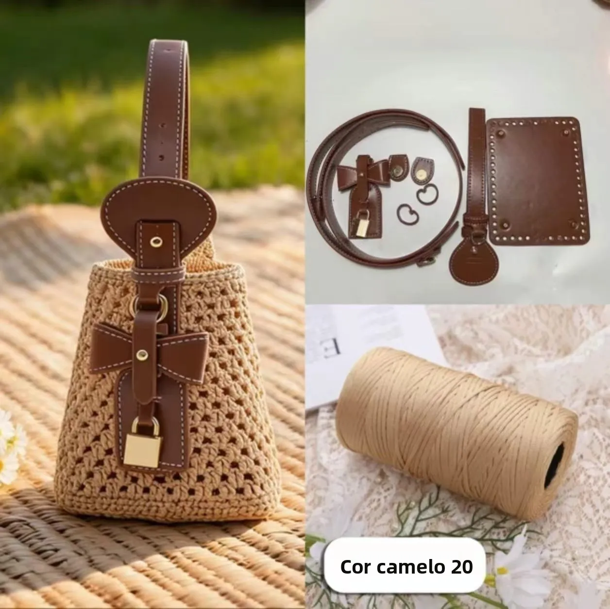 handmade-bb-bag-material-kit-small-size-yarn-bucket-bag-weaving-crossbody-handmade-hook-needle-faux-leather-material