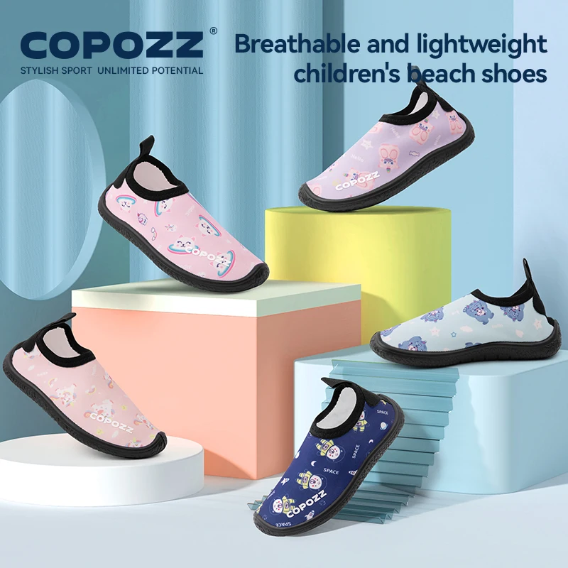 COPOZZ Children Water Beach Shoes Kids Swimming Shoes Quick-Dry Aqua Shoes Boys and Girls Soft Floor Indoor Slipper Swim Socks