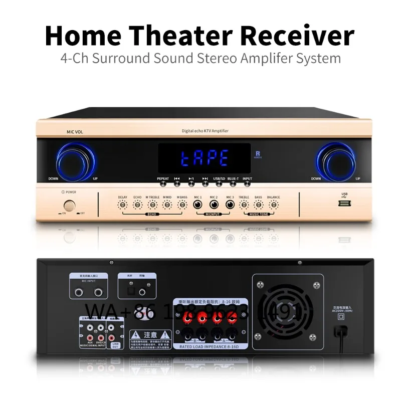 10 Inch Active Subwoofer Amplifier Module Slim Bass Speaker Home Theater Professional Audio System