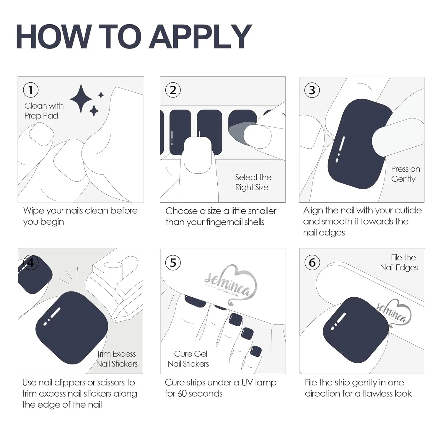 セミキュアジェルフットネイルストリップ（32枚入り） - 足用簡単装着フェイクネイル、サマーサンダル対応、UV/LEDランプ対応（ベーシックW）