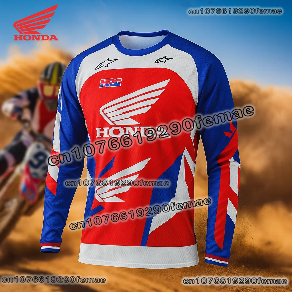 

Honda Motorcycle Long Sleeve Riding Jersey for Men Quick Dry Breathable Comfortable Gear for Dirt Bike Racing and Daily Wear