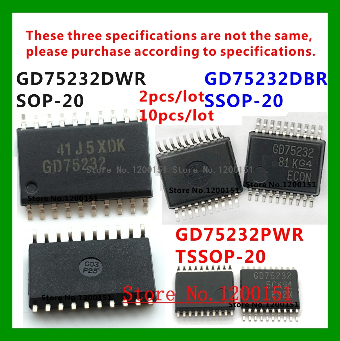 GD75232 GD75232DW SOP-20 GD75232DBR SSOP-20 GD75232PWR TSSOP-20 GD75232N RS-232 DIP-20