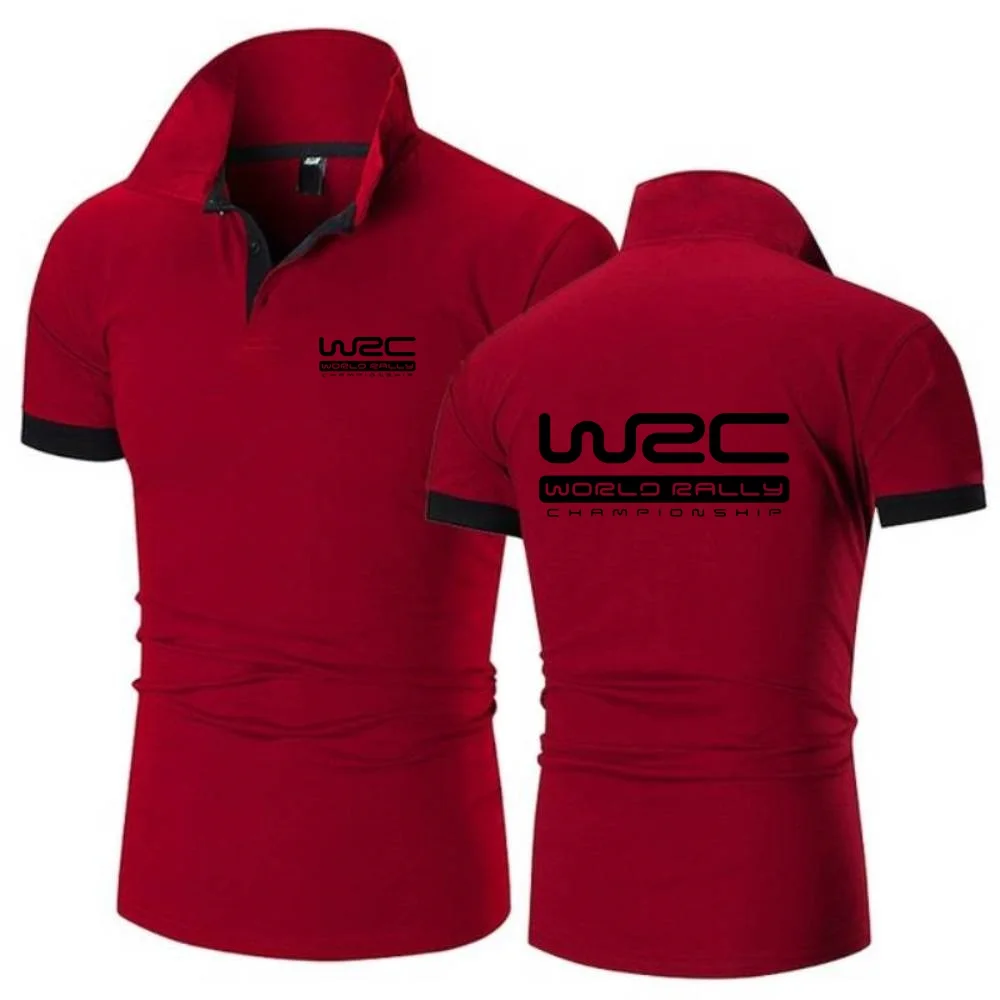 Polos hirts Büro männlich Revers T-Shirt klassische Polos World Rallye Meisterschaft Wrc Herren Kurzarm T-Shirt Mesh Baumwolle Tops T-Shirt