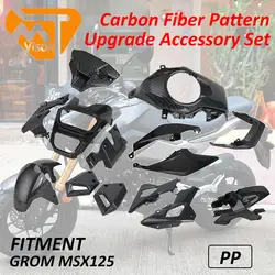 Kit de cubierta de carrocería, accesorios de motocicleta, Kit de carenado de guardabarros, Kit de marco, Panel lateral, patrón de fibra de carbono para Honda GROM MSX 125 MSX125