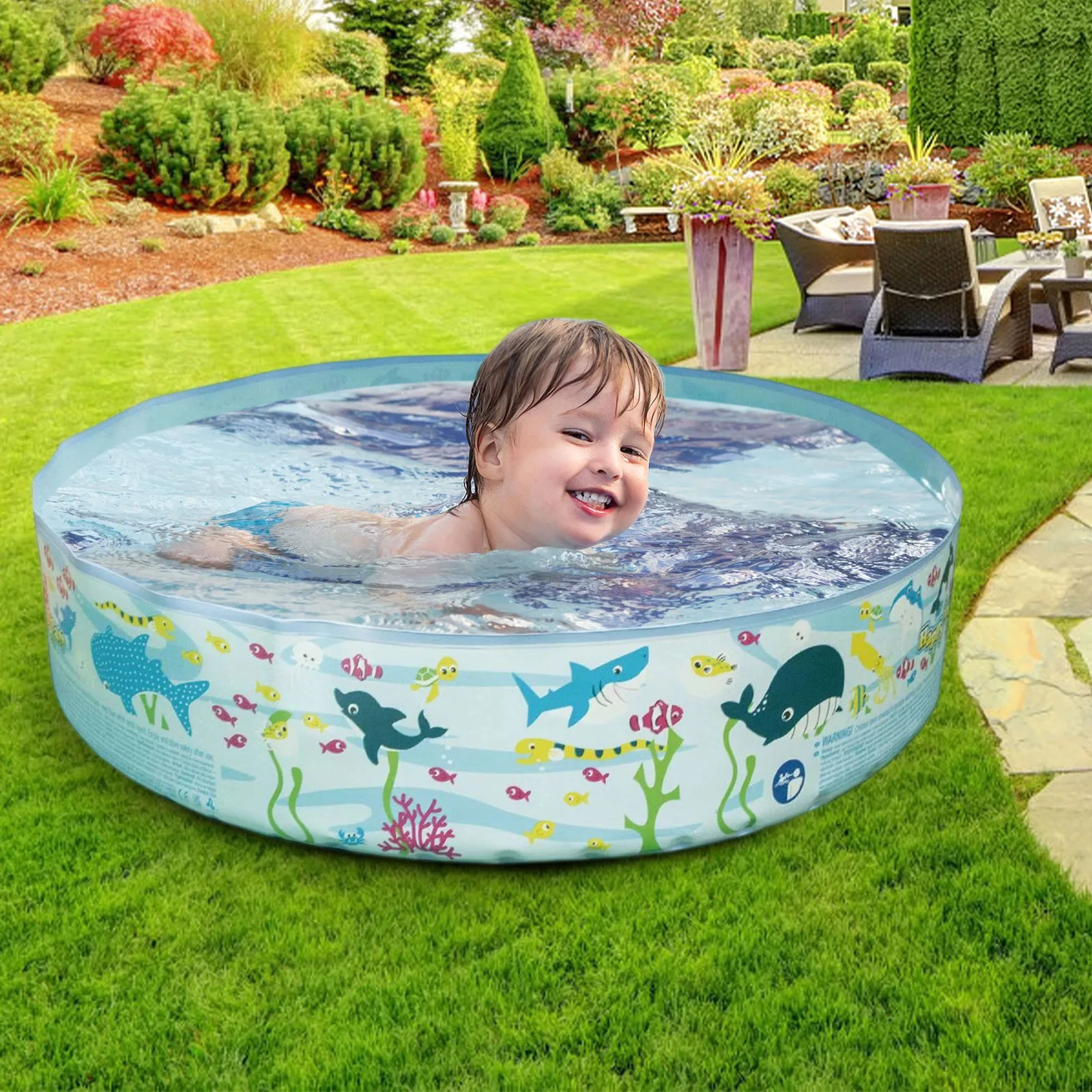 

Children's Swimming Pool Household Pool Foldable Thickened Round Paddling Pool for Pet Parent-child Summer Play Tool