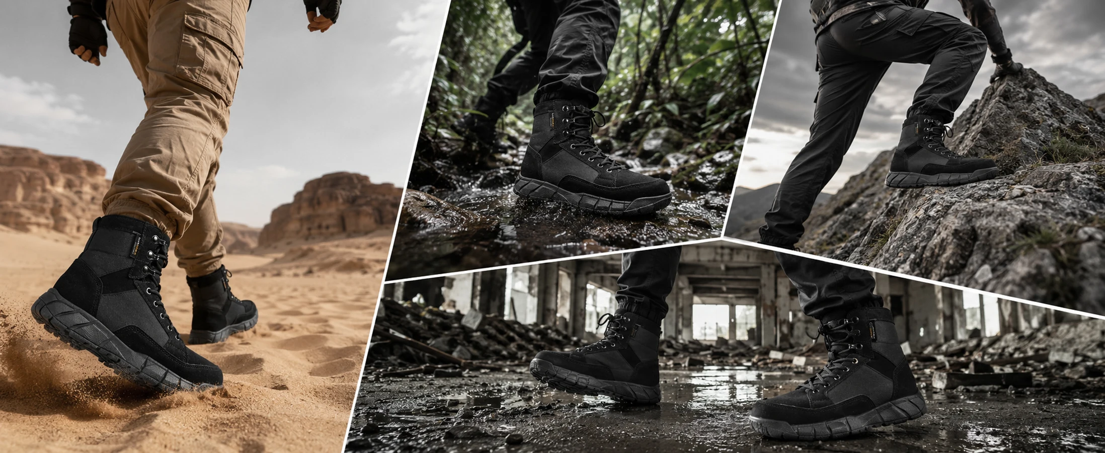 ANTARCTICA Leichte, taktische Militärstiefel für Herren zum Wandern, Arbeitsstiefel, Kampfstiefel, Anti-Kollisions-Trainingsstiefel, zum Schnüren, wasserdicht, für den Außenbereich – Detail 10