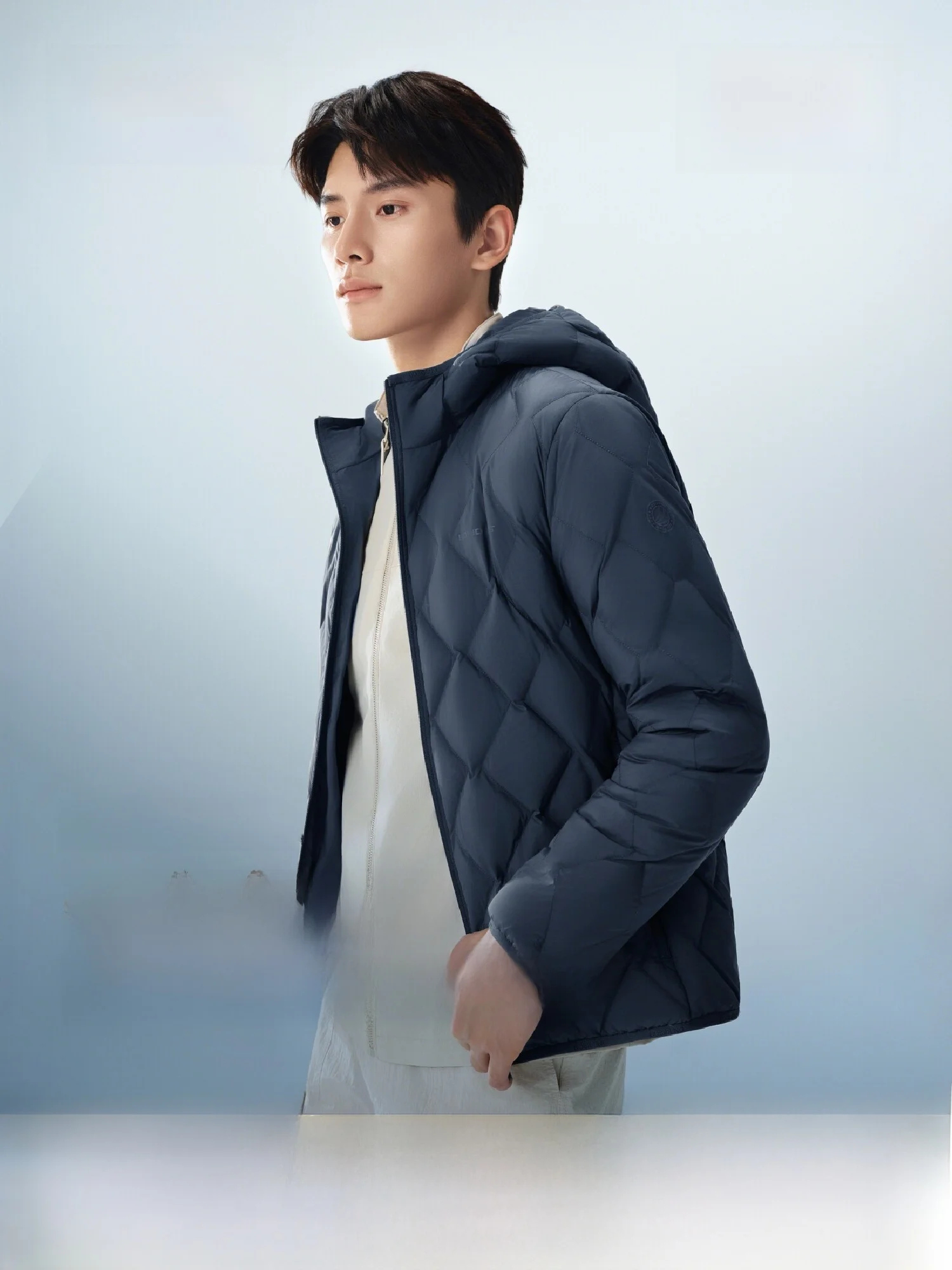 

Bosideng Goose down Short Puffer Jacket Men's Lightweight Warm Fashionable Hooded Spring Outerwear Nylon Polyester Fill