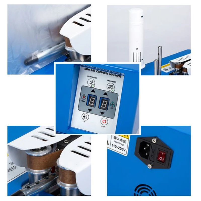 110V/220V Buffer Air Cushion Machine Hoist film Air Column Bag Inflator Automatic filling Air Pillow Bag Bubble Bag Machine 200W