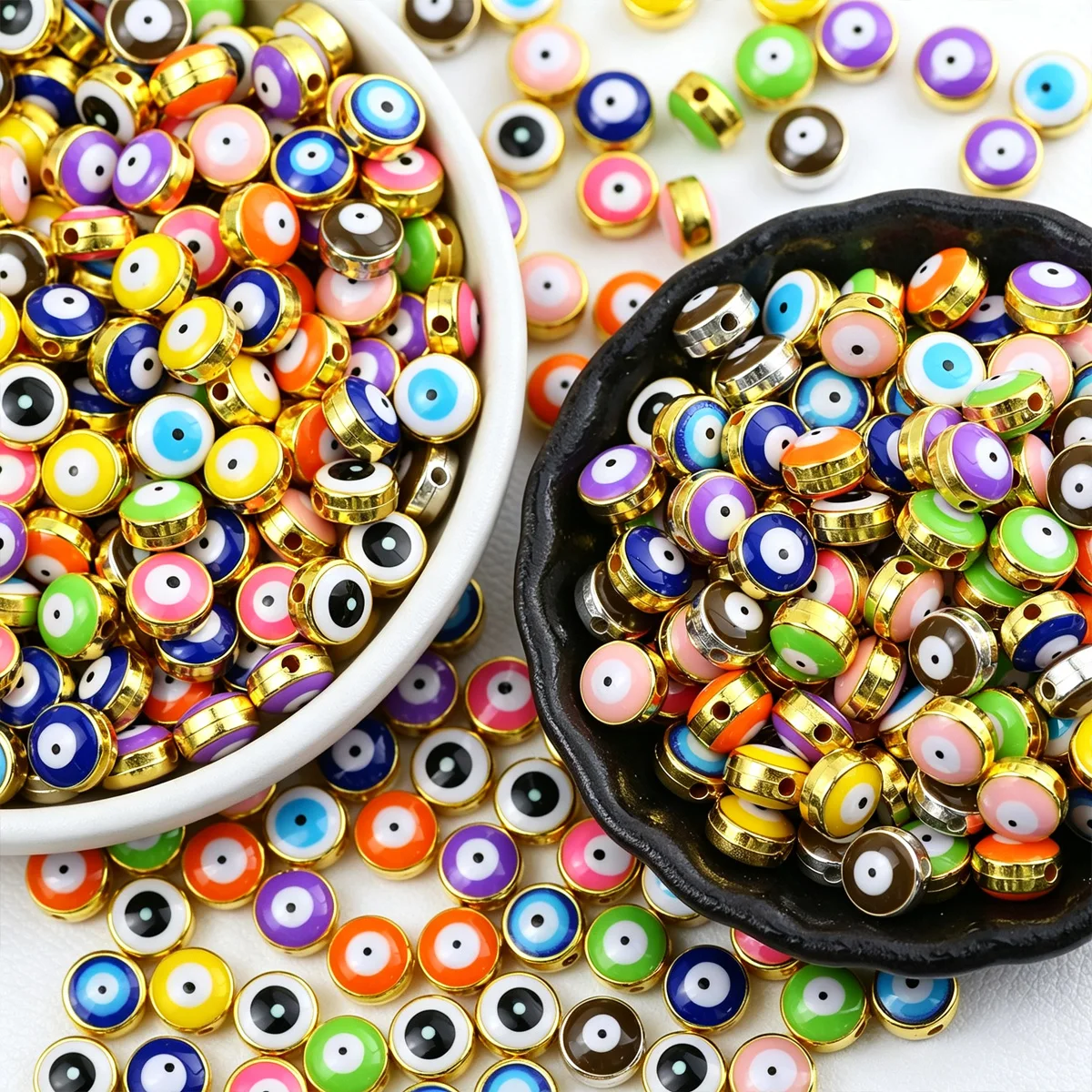 8mm 5/10/20Pcs Color Mixing The Eye of The Demon Plastic Beads for Jewelry Making Bracelet Necklace Keychain DIY Accessories
