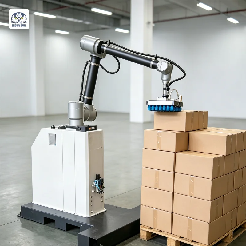 Automatic Low Cost Pick and Place Collaborative Robot Cobot Arm Palletizer for Milk Juice Production Line view 3