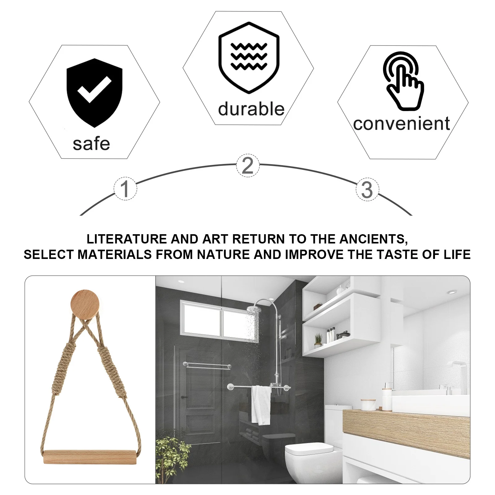 

Rope Animal Paper Towel Holder Solid Wood Roll Paper Organizer Bathroom Tissue Storage Rack Wall Mounted Vintage Holder