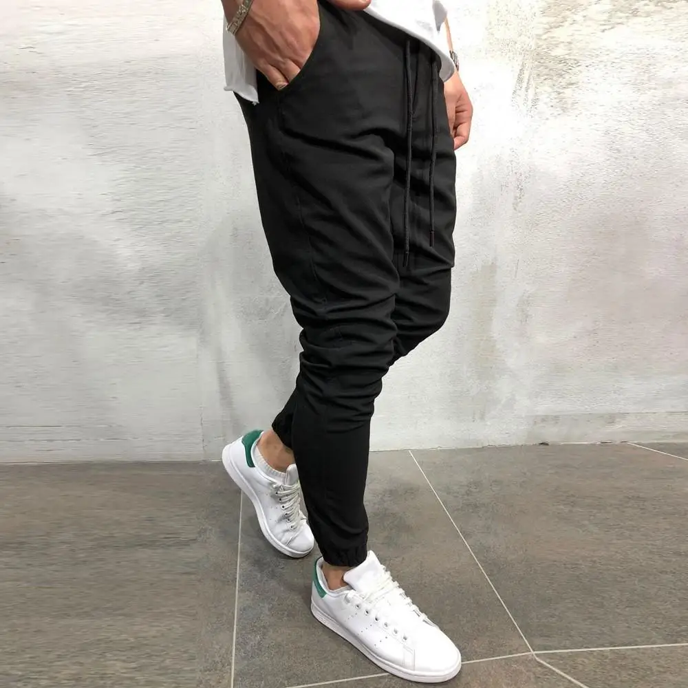 Plus Size M-3XL Men  Ankle Length Jogger Pants Casual  Cotton Slim Skinny Sweatpants Long  Street