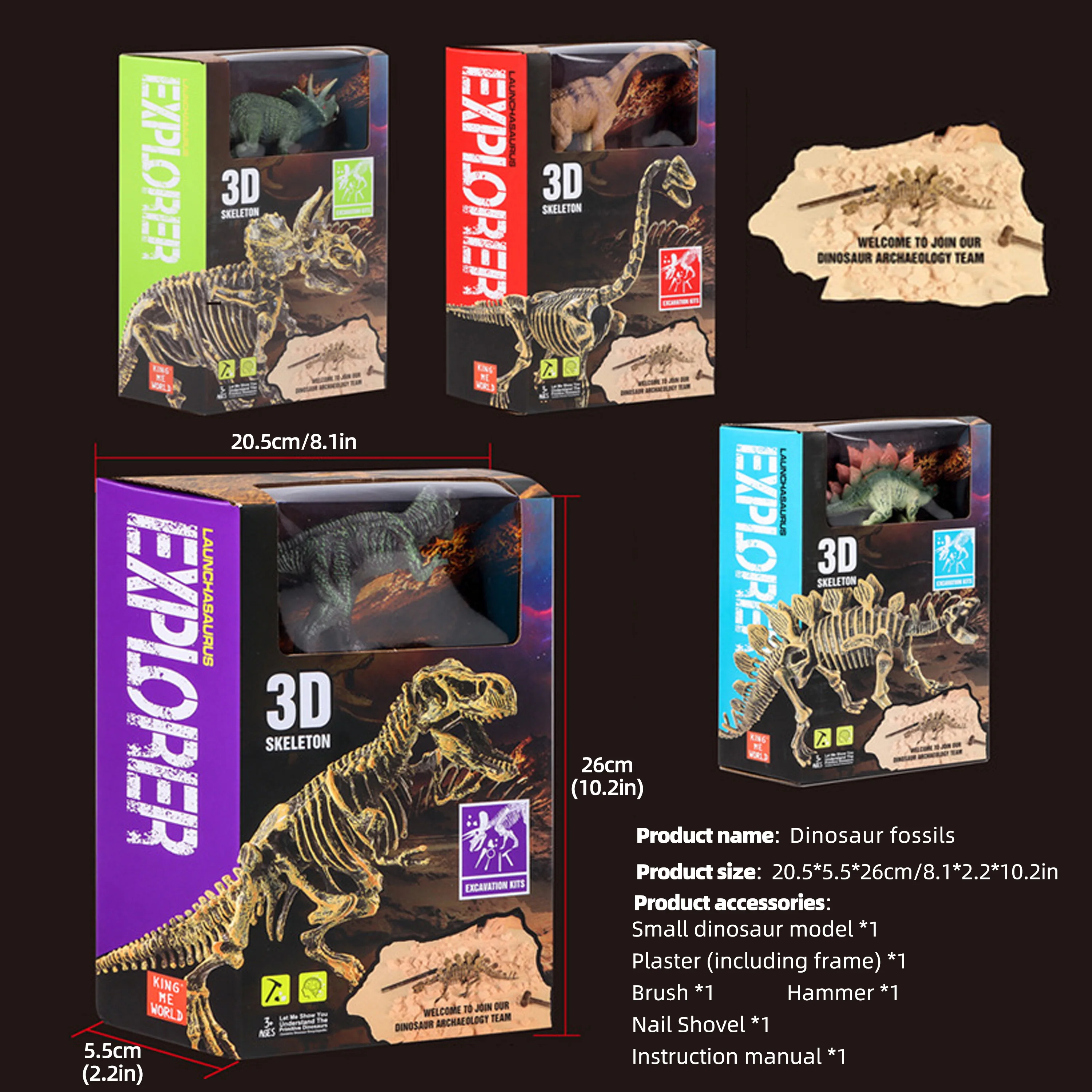 Kit de excavación de fósiles de dinosaurios jurásicos, divertido juguete STEM para niños, aprendizaje interactivo para amantes de los dinosaurios, regalos de cumpleaños y Navidad