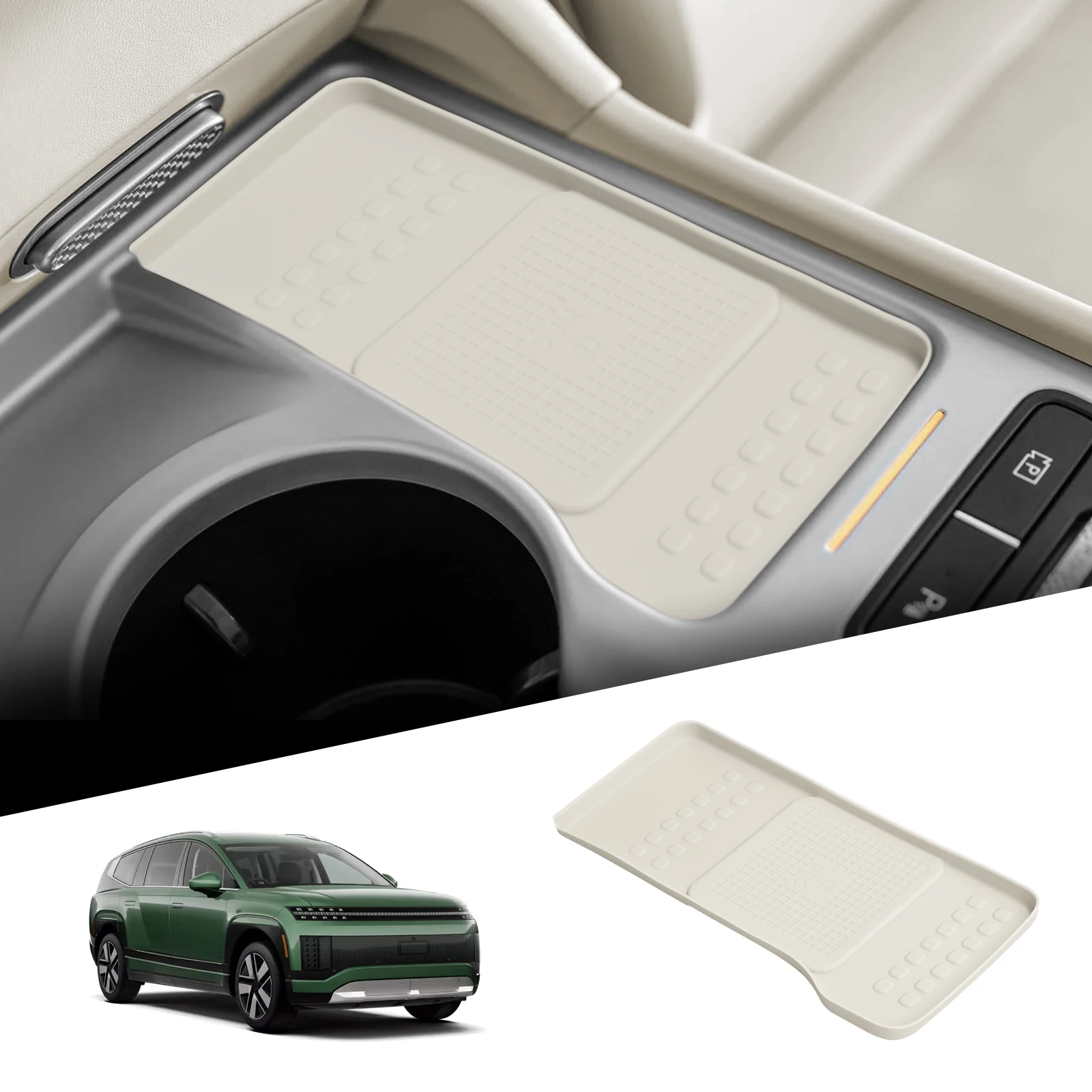 

ZUNDUO для Hyundai IONIQ 9 2026, автомобильный противогрязевой коврик для мобильной беспроводной зарядки, противоскользящие коврики, аксессуары для интерьера, силикон