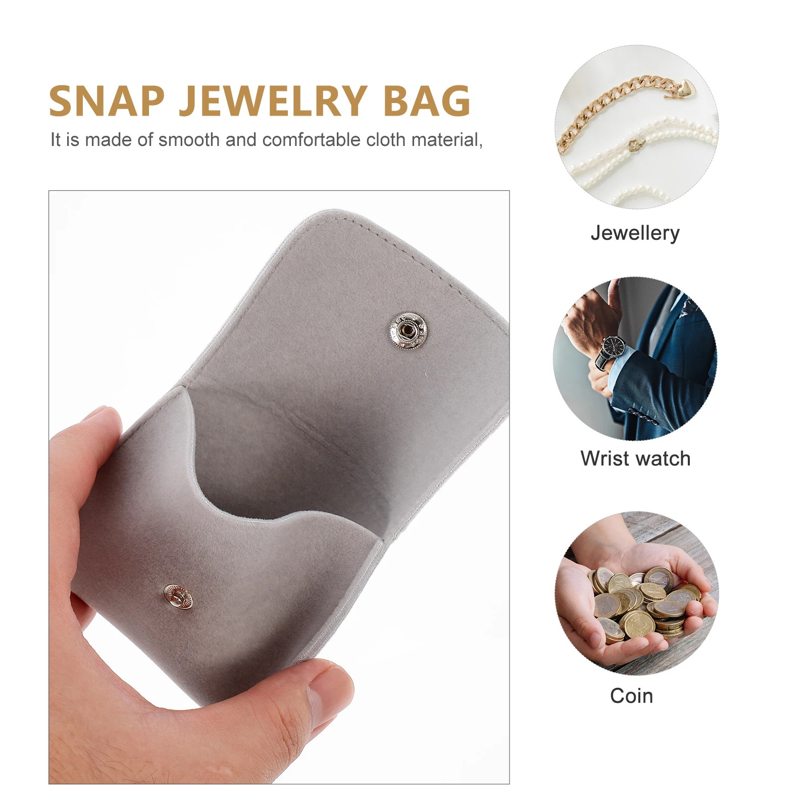 

2Pcs Watch Bracelet Ring Necklace Storage Bag Comfortable Cloth Material Jewelry Pouch For Special Occasions