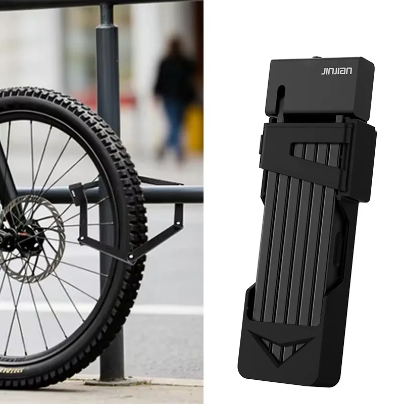 

JINJING Anti Theft Bicycle Folding Lock Portable Padlock Sturdy Security Lock for Electric Bike Road MTB Bicycle Accessories