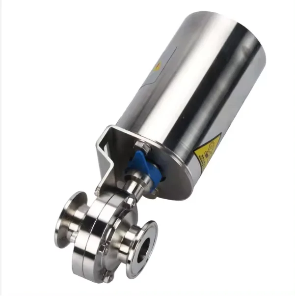 

HEDE Direct Sells Pressure Relief Sanitary Stainless Steel Pneumatic Actuator Butterfly Valve Clamp End