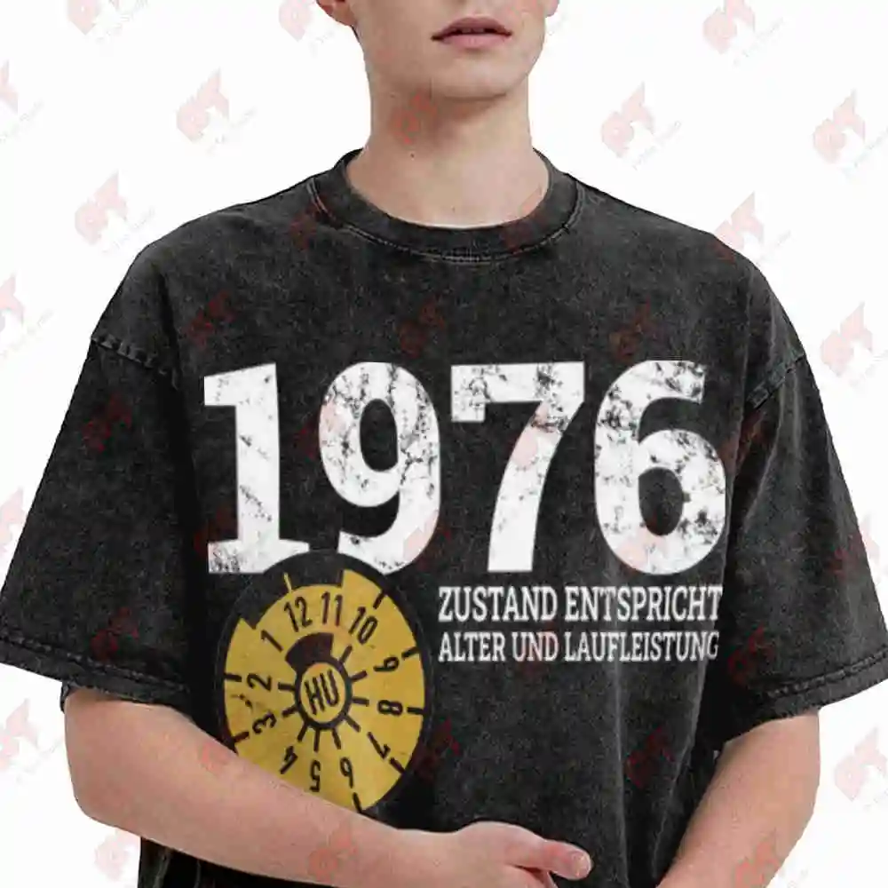 50th Birthday 1976 Condition Matches Age And Mileage Vintage Washed Tee Pure Cotton T-Shirt