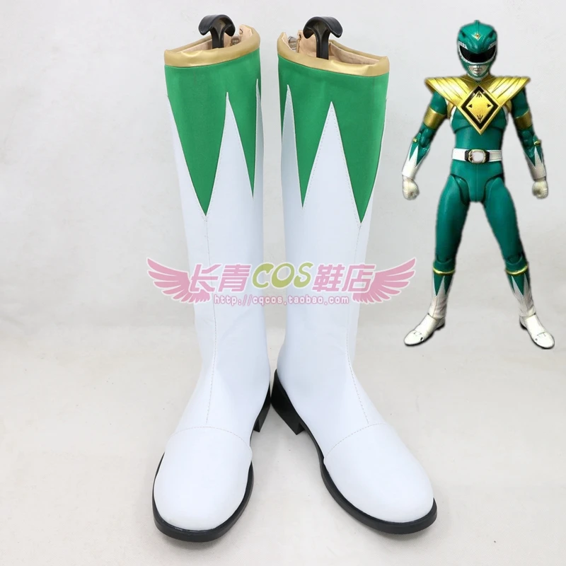 

IN STOCK Tommy Oliver Green Ranger Cosplay Shoes Boots