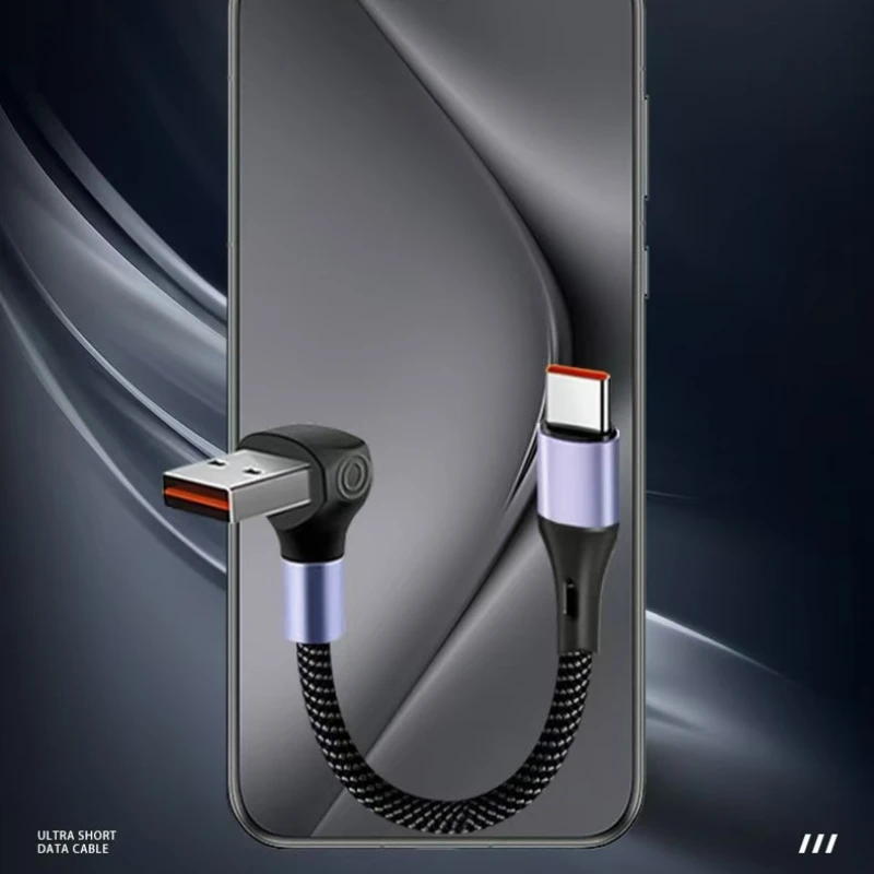 100/66W 0.3m Power Bank Fast Charging Short Data Cable PD Fast Weaving Charging Cable Charger Accessories for Samsung Huawei