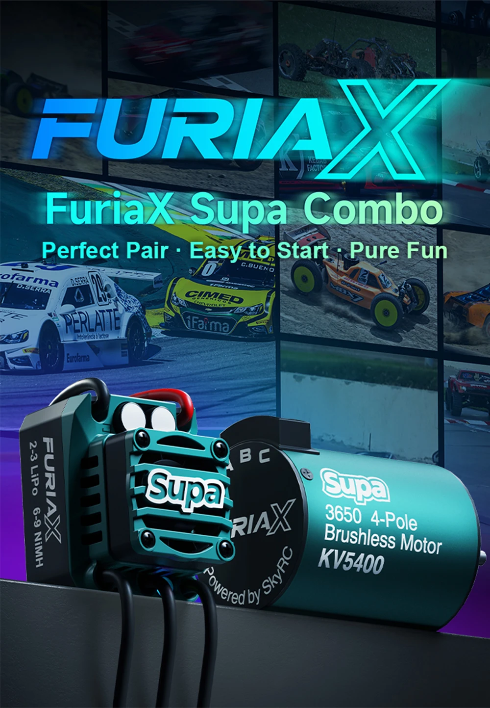 

Бесколлекторный двигатель SKYRC FuriaX Supa 3650 и комбо-контроллер ESC 60A, 2-3S LiPo, вал 3.175 мм для радиоуправляемых моделей 1/10: туристических автомобилей, багги, шорт-корс траков