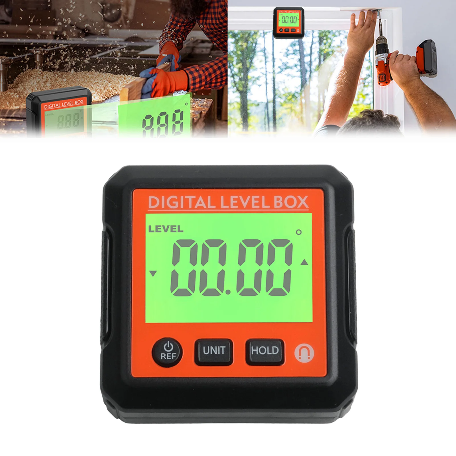 

Battery Operated For Home Use Digital Angle Finder Magnetically Adsorbed Portable Size Relative Measurement Absolute Measurement