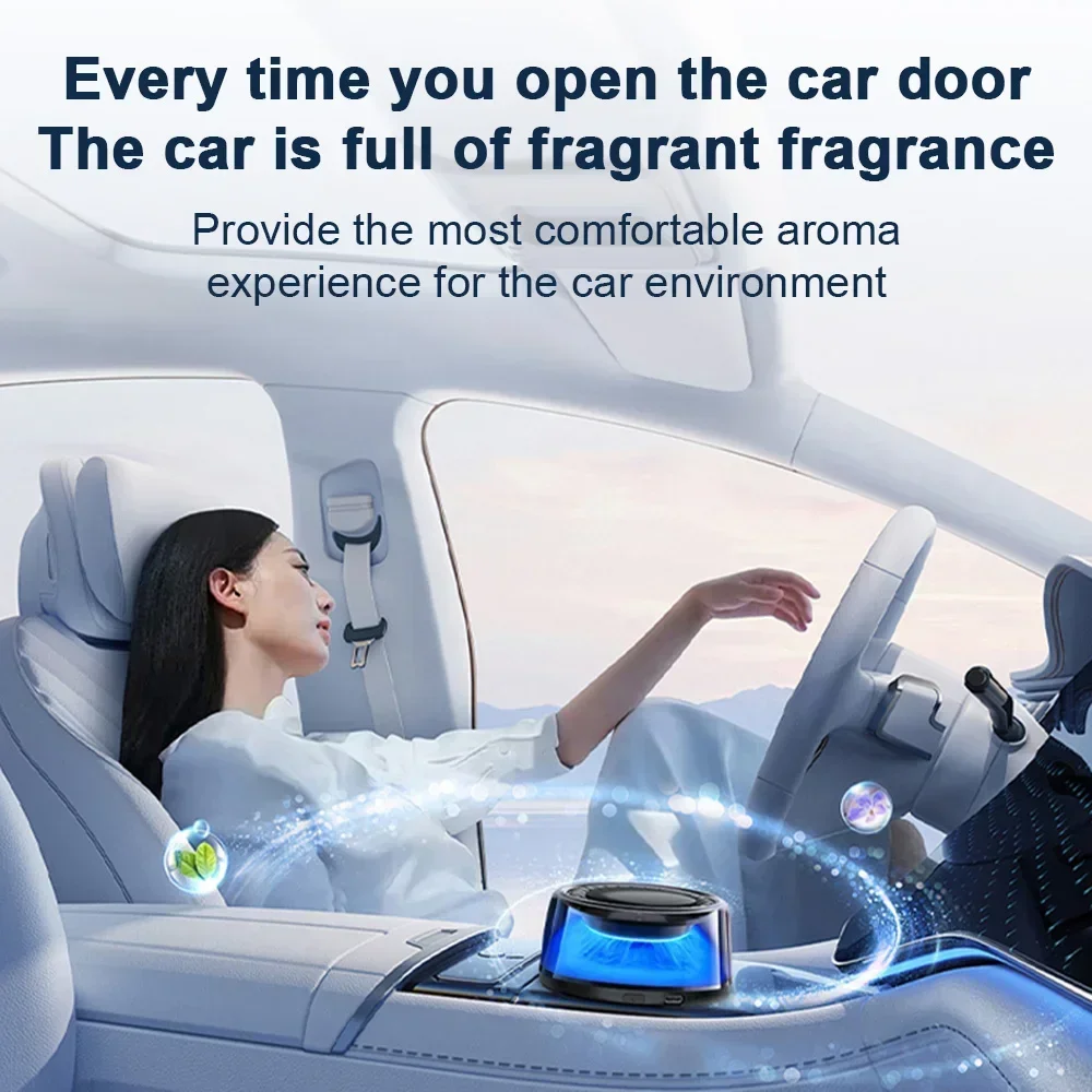 Car Aroma Air Freshener Creative Vehicle Diffuser Ambient Light Cloud Mist Fragrance ElectricCar Flavoring Good Smell Home Gift view 4
