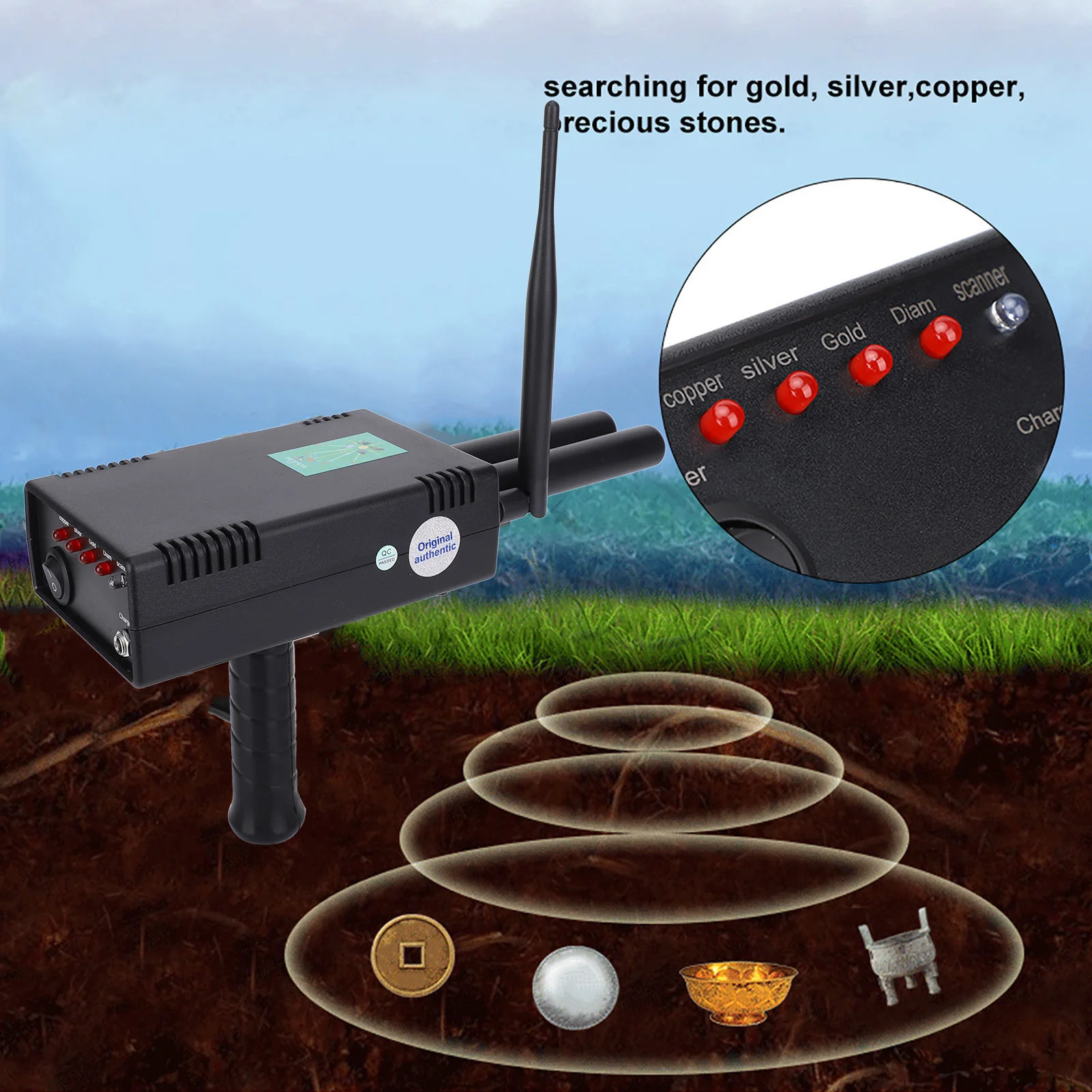 Professional Underground Metal Detector Copper/ /Gold/Silver Detecting Tools Treasure Finder 110V‑240V