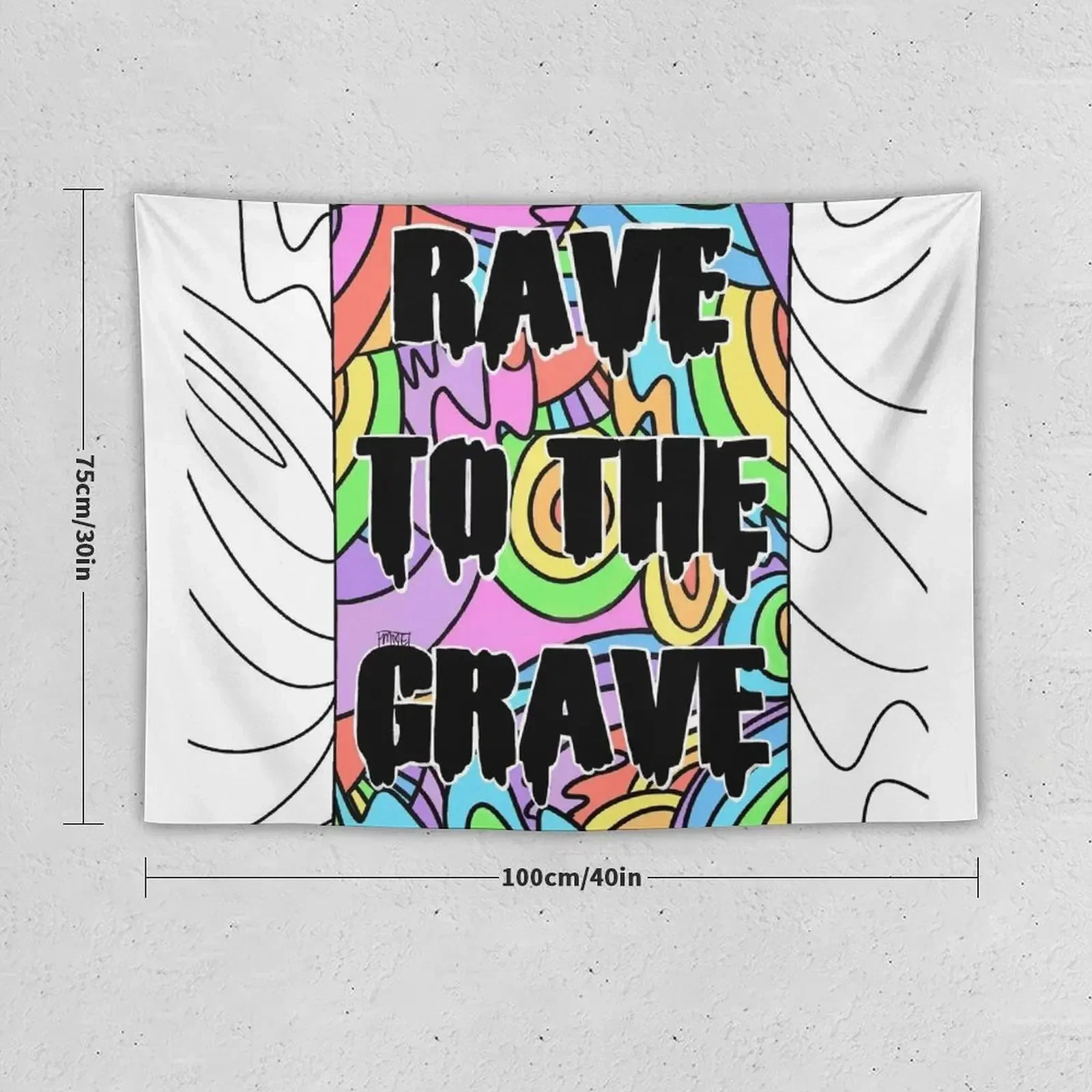 Rave to the Grave Tapestry Wall Hanging Home Decorations Home Decorations Aesthetic Tapestry