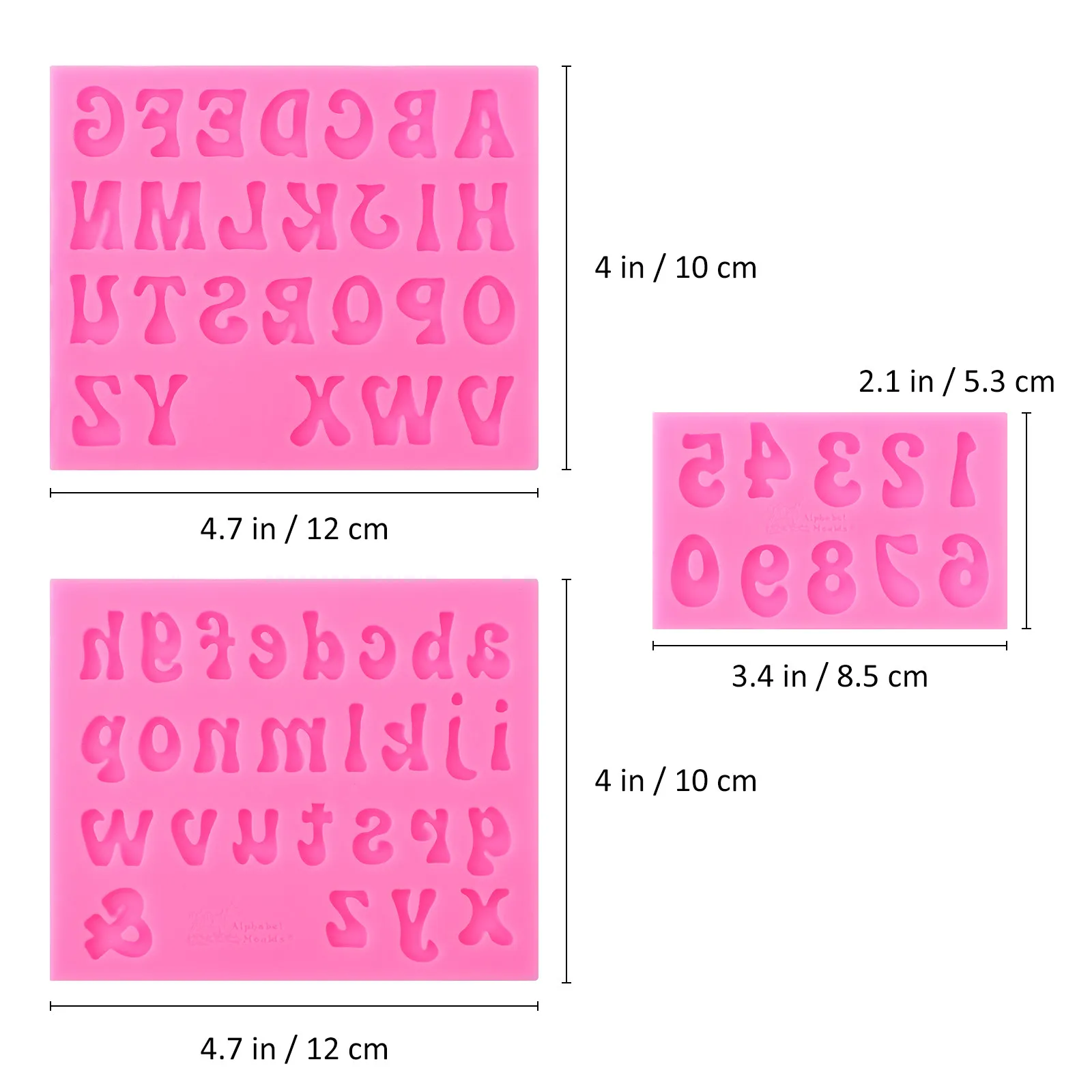 3Pcs Chocolate Alphabet Number Molds Silicone Baking Mold Letters Candy Fondant Gummy Molds Chocolate Letter Mold view 3