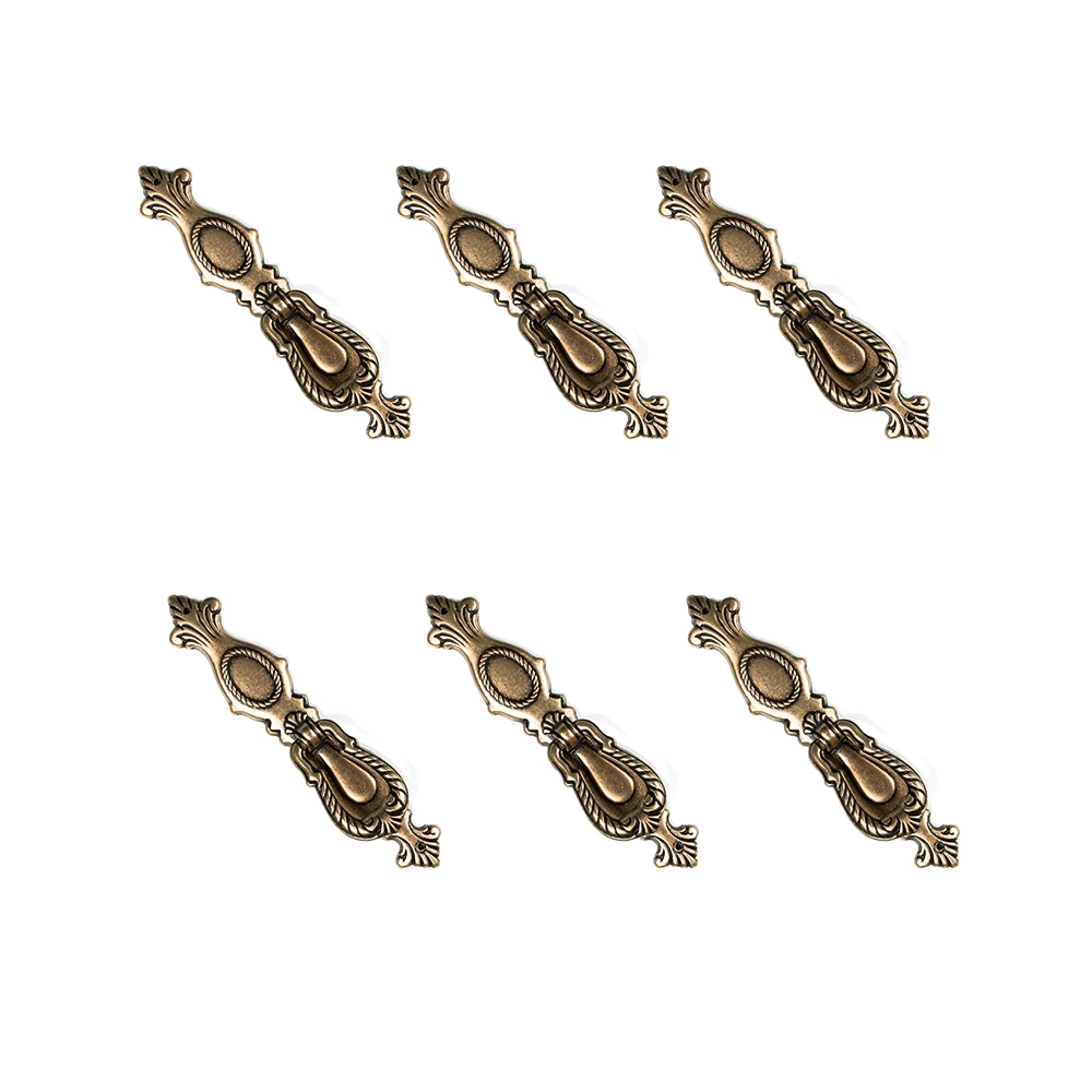 6 Un. TIRADOR Péndulo bronce envejecido para Mueble 122x25MM