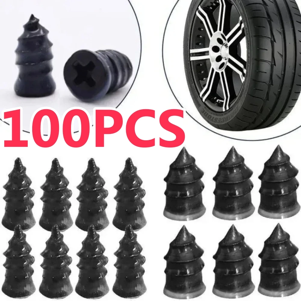 100/10pcs Universal Vacuum Tyre Repair Nail Kit Tubeless Tire Puncture Screw Fix Car Motorcycle ATV Patch Set