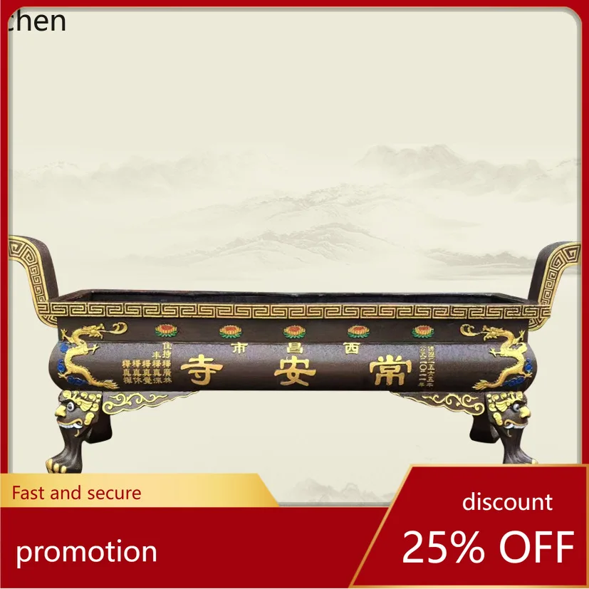 Cz ancestral hall & cemetery outdoor rectangular large brass incense burner