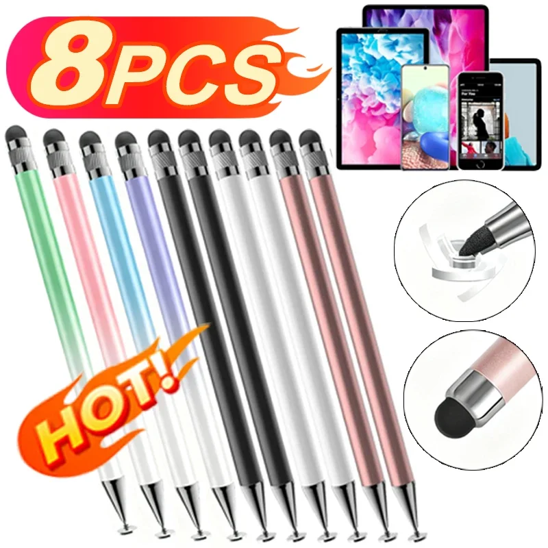 2-in-1 Tablet Stylus Pen Universal Capacitive Stylus Pen Touch Screen Drawing Pens for IPad IPhone Samsung Android Tablet Pens