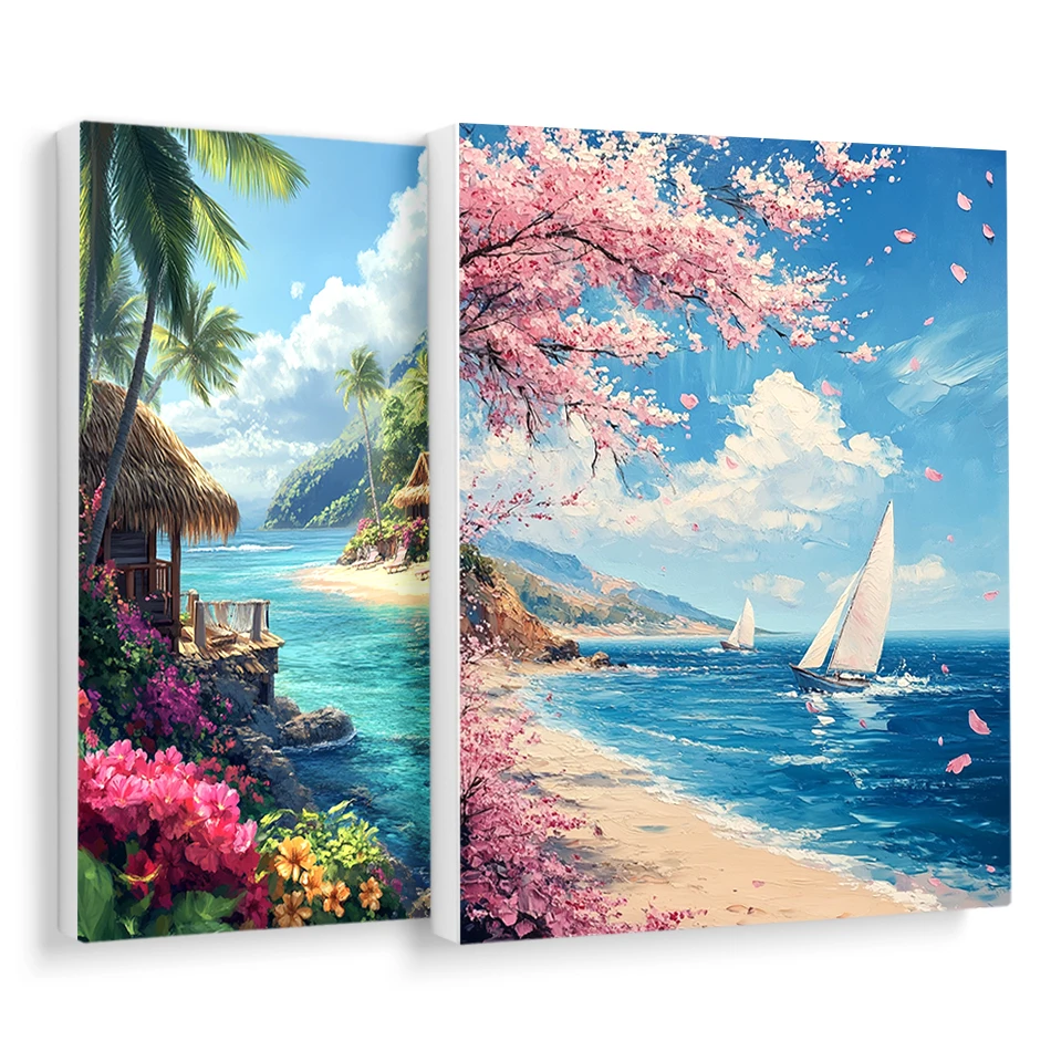 

RUOPOTY Paint By Numbers Crafts Supplies Adults Paintings On Number Acrylic waterscape Art Supplies Landscape Watercolor Artwork