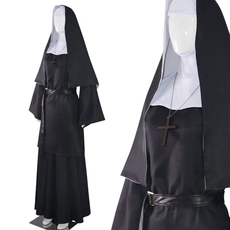 Halloween Nun Terrorist Cosplay Costume Chinese Production  Autumn Seasonal Ladies Traditional Clothing Stage Performance