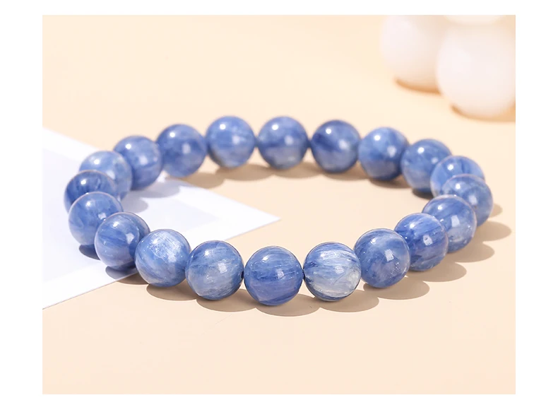 JD Natürliches Brasilianisches Kyanit-Armband Heilstein-Perlen für Frauen Männer Chakra-Energie Schmuck Armbänder Geschenk – Detail 8