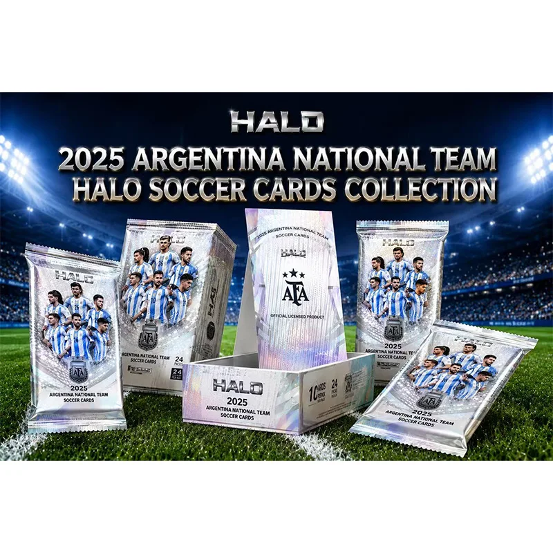 Caja de Colección de Tarjetas de Fútbol HALO del Equipo Nacional de Argentina 2025, Caja Sellada Oficialmente Licenciada para Aficionados al Fútbol