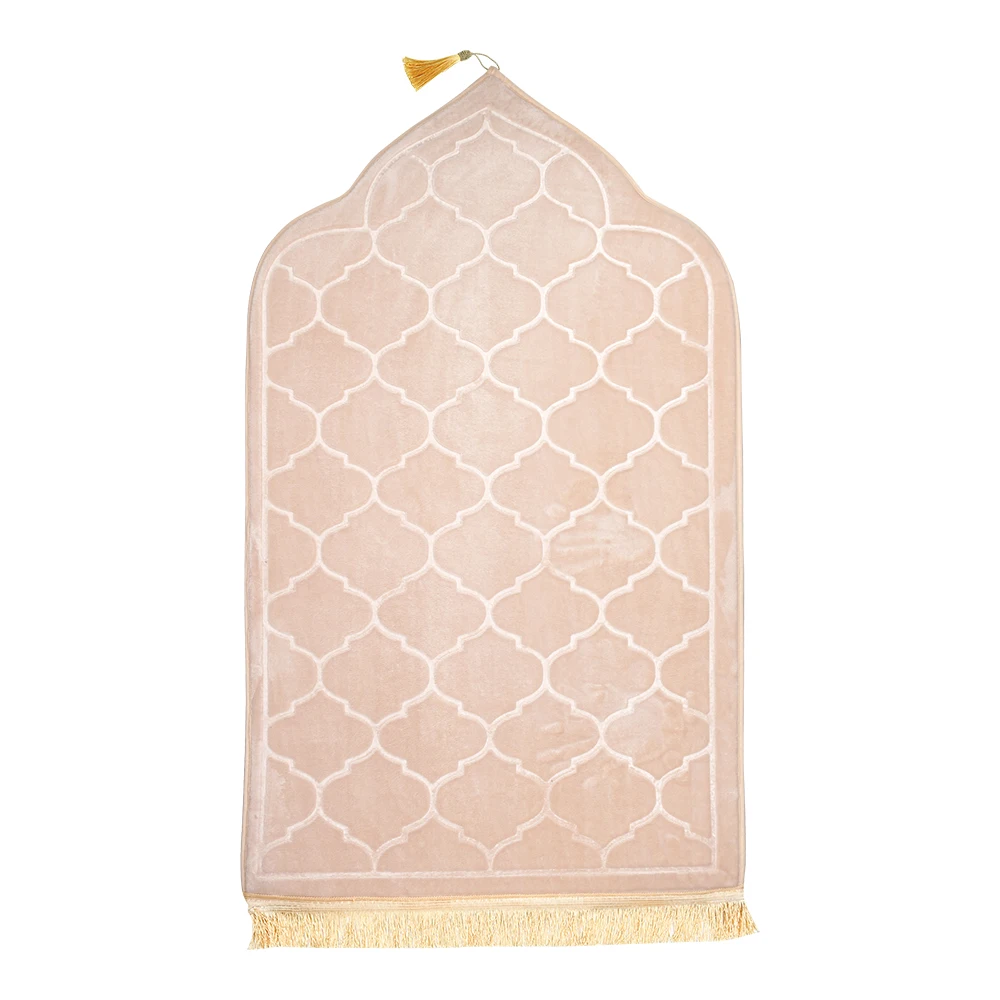 Embossing Floor Carpets Portable Prayer Mat Soft Non-slip for Muslim Ramadan Travel Prayer Rug Flannel Carpet Worship Kneel