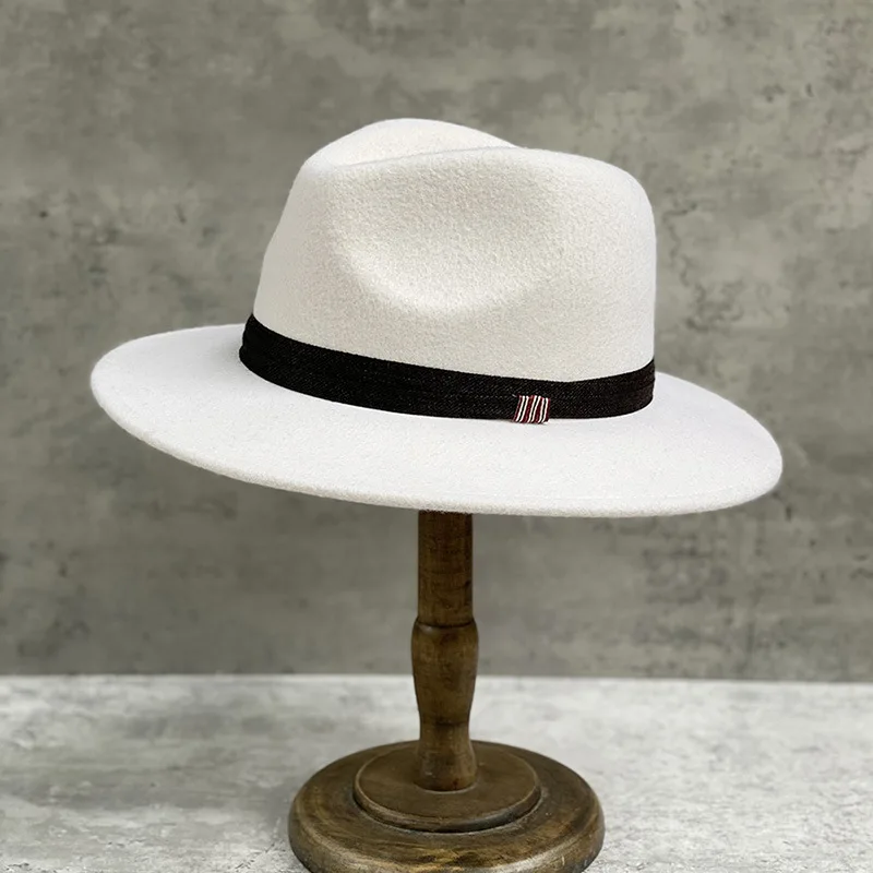 

Japanese Wool Felt Hat Vintage Flat Brim Fedora Unisex Casual Outdoor Cap