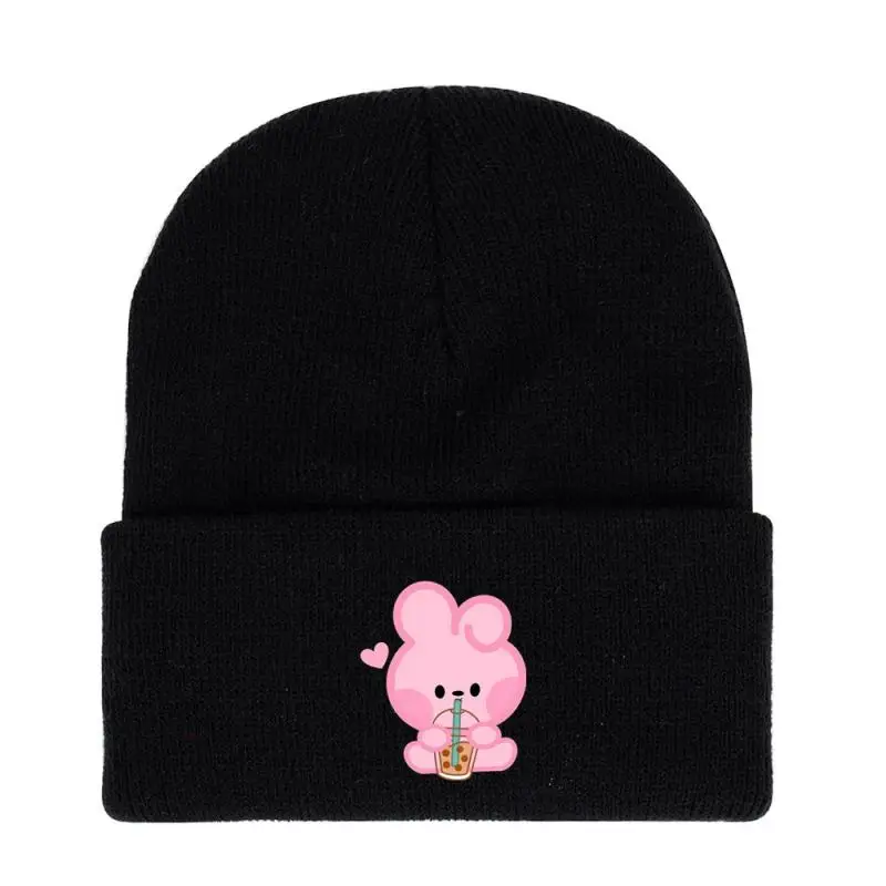 Anime Cartoon Bt21 Tata Cooky Shooky Knitted Hat Creative New Korean Style Student Warm and Cold Woolen Hat Gift for Friends