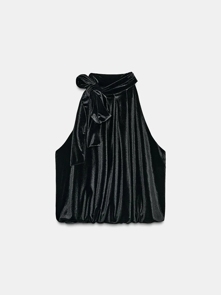 

Sweet Ele Knot Balloon Sve Top, женское новое поступление, зимний модный этнический сценический костюм, 2025 93986 800