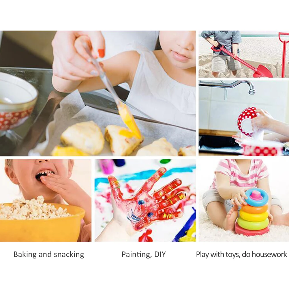 20PCS/1 Box Children Disposable Gloves Elastic Latex Gloves Sanitary Protective Gloves For Kitchen Cleaning