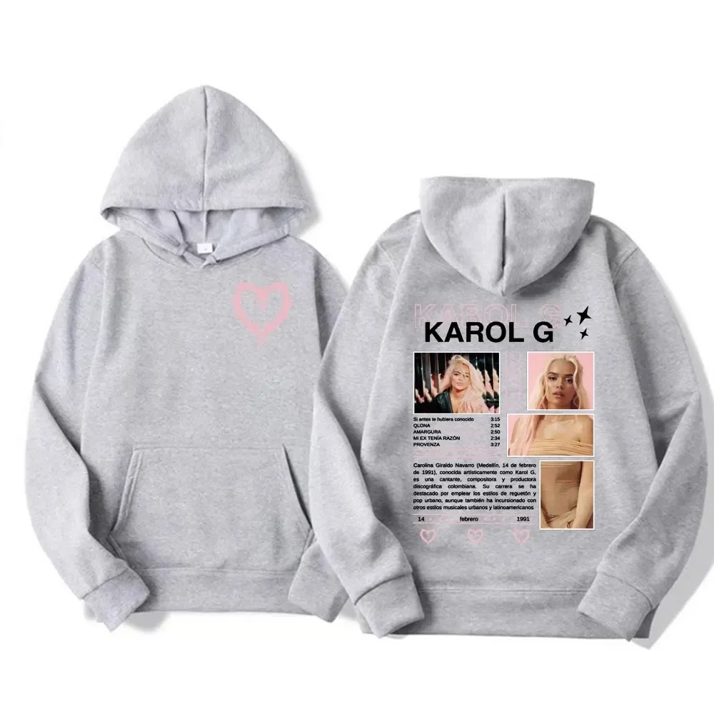 Hoodie Kasual Pria Grafis Tur Karol G Bichota 2025, Gaya Hip-hop Retro, Bahan Polar Berkualitas Tinggi dan Nyaman