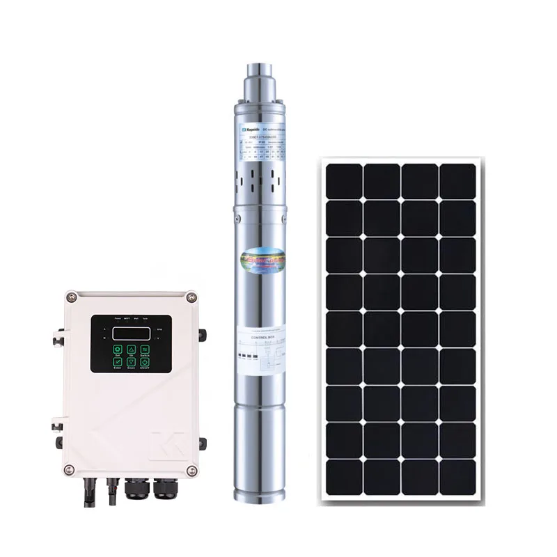 3Inch 750W 1HP 48V DC Solar Submersible Borehole Deep Well Water Pump Kit for Agricultural Irrigation with Solar Panel