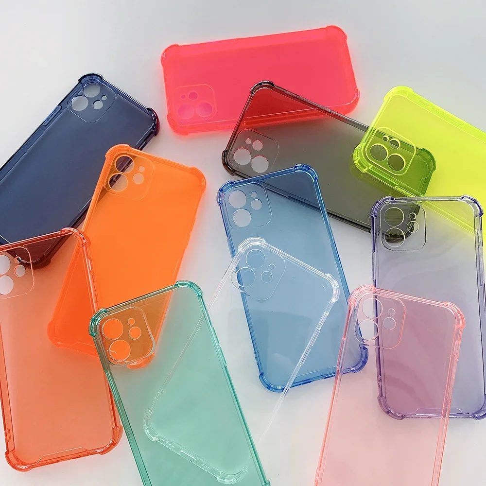 Luxury Clear Silicone Soft Case For iPhone 15 14 13 12 Mini 11 Pro XS Max X XR SE 2022 7 8 15 Plus Candy Transparent Back Cover