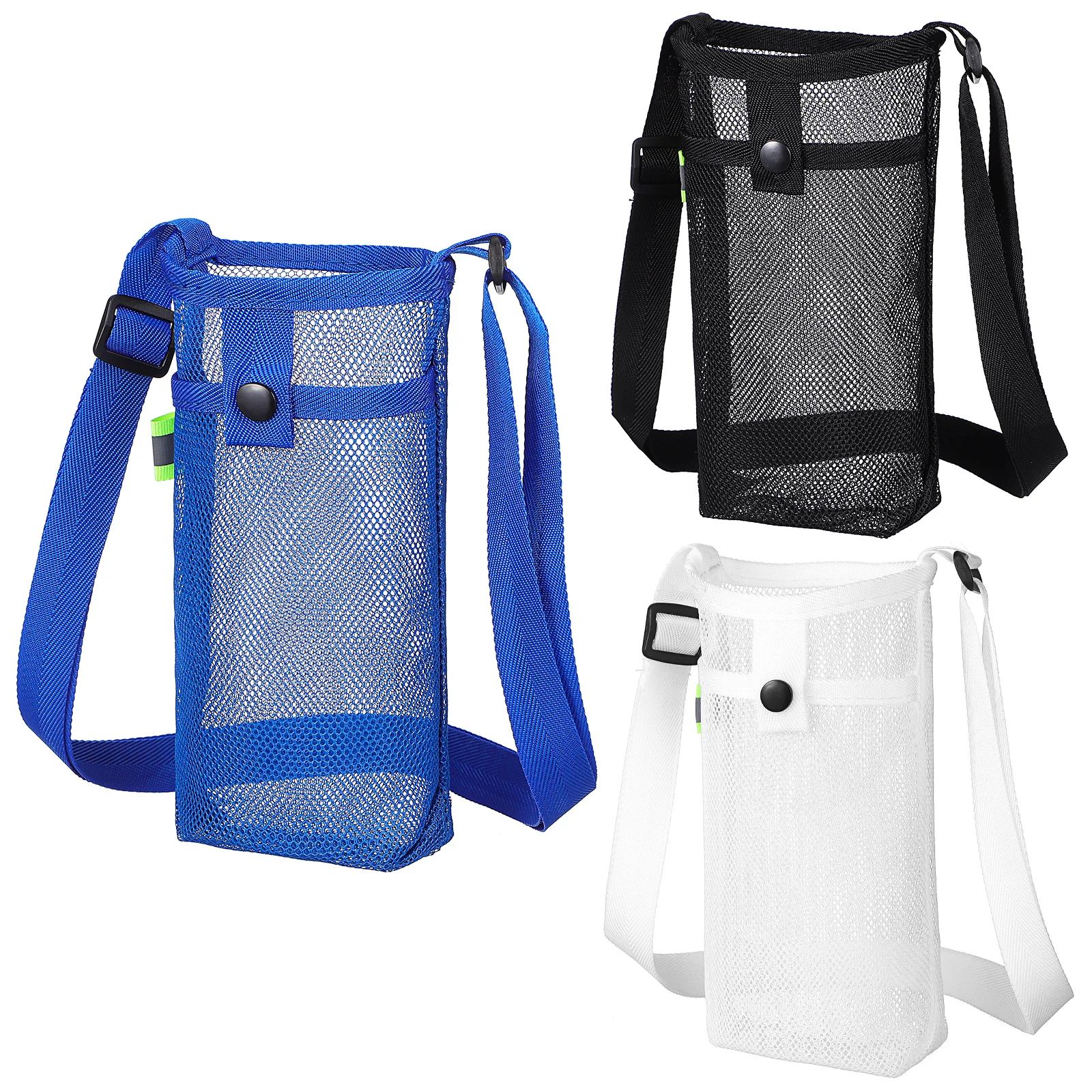 

3 Pcs Outdoor Portable Mesh Pocket Water Cup Bag Cloth Pouch for Bottle