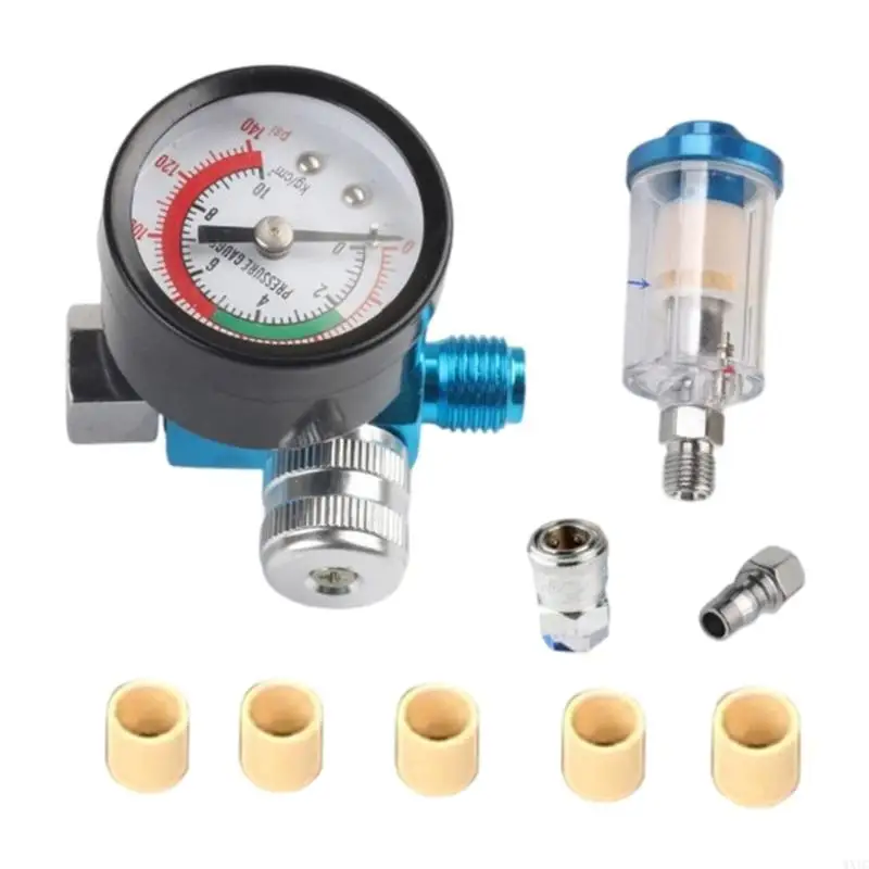 

WXTC Sprays Guns Air Regulator Pressure Gauges Water Trap Filter Tool 1/4inch Thread Pneumatic Tool for Airbrush