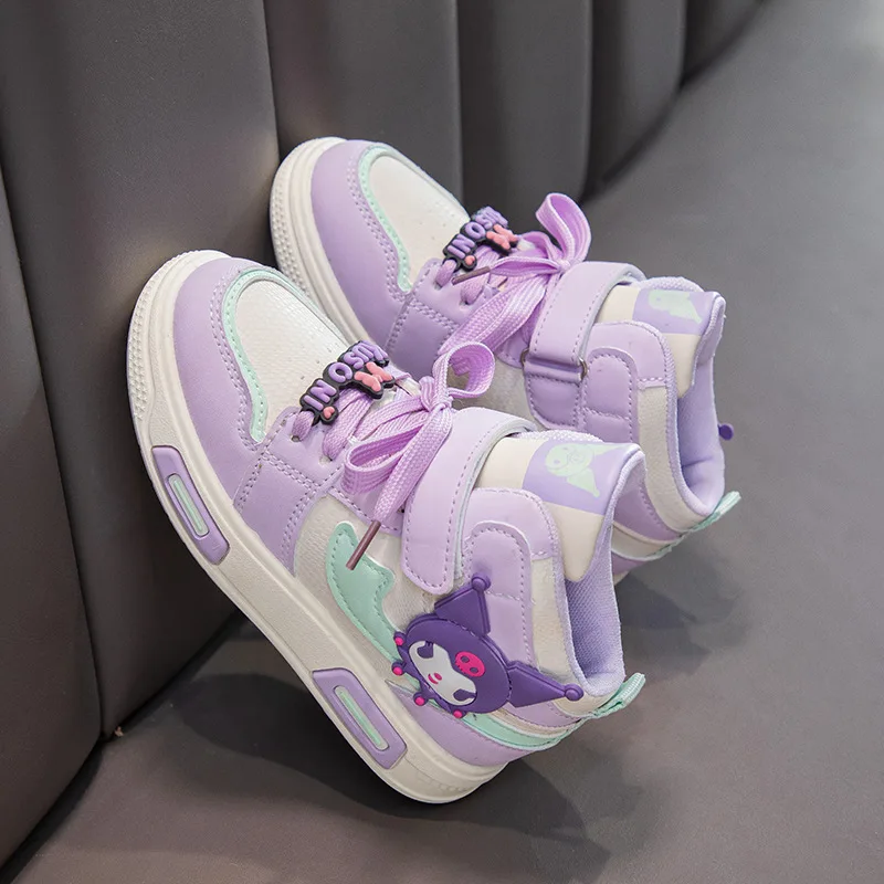

Kids'Casual Shoes My Melody PU Leather Autumn Shoes For Girls Anti-slip Soft Thick Bottom Pink Purple Shoes Size 26-37