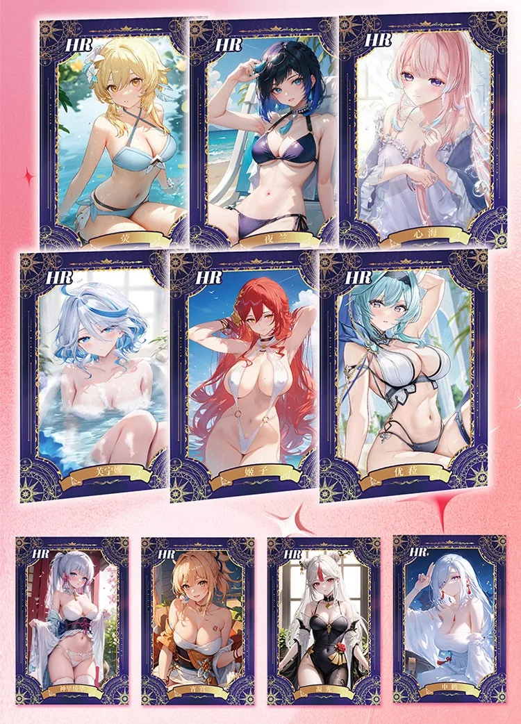 New Goddess Story Secret Garden-secret Guardian Fifth A5 Card Anime Hutao Ganyu Sexy Girl Party costume da bagno Bikini PR Card giocattolo per